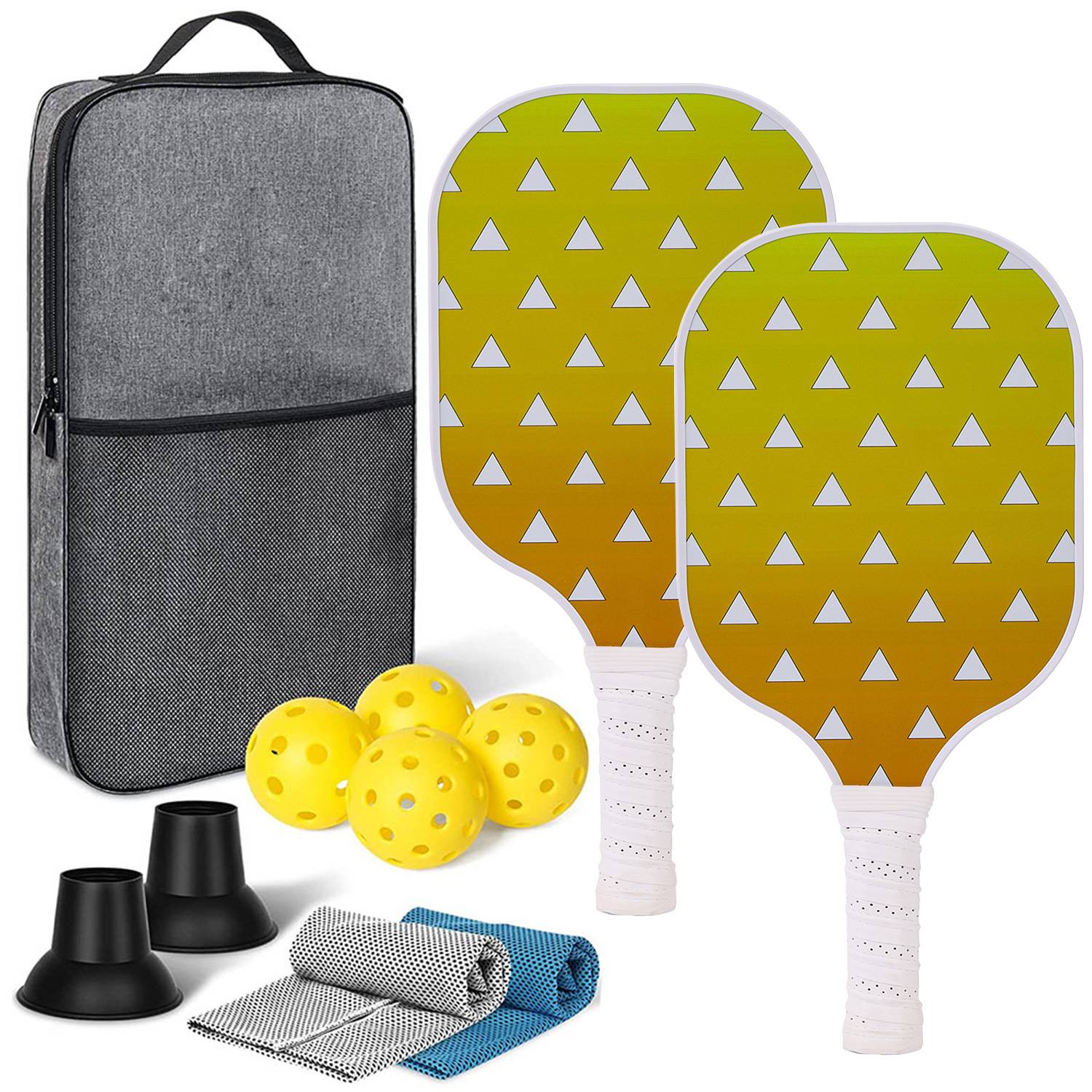 [Ultra-Light match-level carbon fiber-20] Double shot+4 balls+backpacks+two sweat towels+two ball pickups